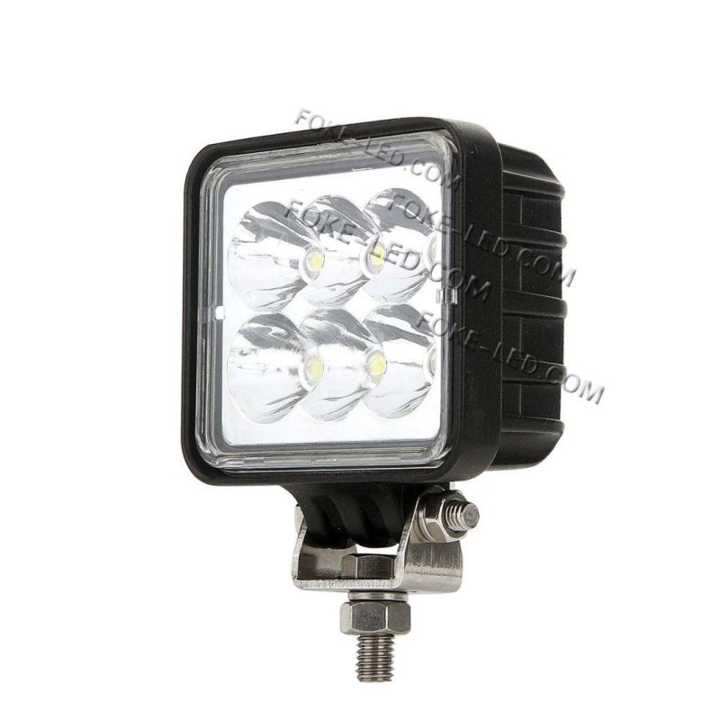 12V 24V 3 Inch Compact Square 18W LED Working Lamp for Tractors Trucks
