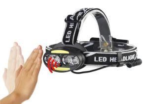 Amazon Hot Sale Super Bright IR Sensor Head Lamp LED Headlamp Headlight 4* Xm-L2 T6 +2*COB Flashlight Torch Lanterna Head Light