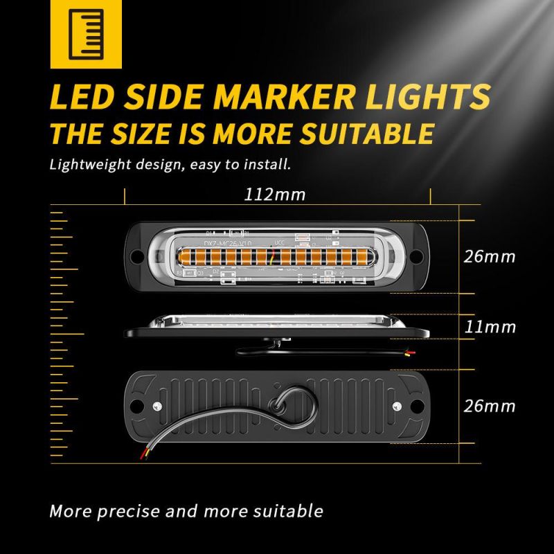Dxz OEM 12LED Emergency Strobe Lights Amber White LED Strobe Warning Emergency Flashing Light Caution Construction Hazard Light