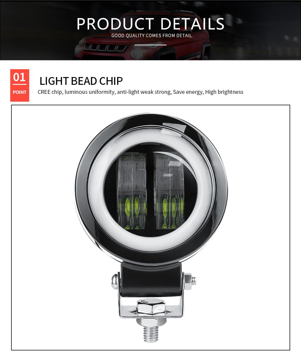 Dxz Angel Eyes 7D 20W Round Spot Light CREE COB Daytime off Road ATV 12-24V Light Bar Work Light Auto Parts