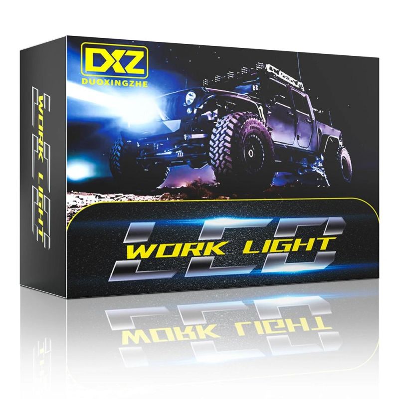 Dxz Car LED Work Light 4inch 14LED 42W 42mm Round Square Auxiliary Modification Headlight Luz De Trabajo Llevada