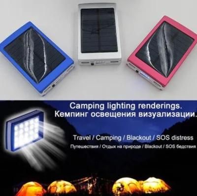 20000mAh Dual-USB Rechargeable Solar Power Bank 20LED Flashlight