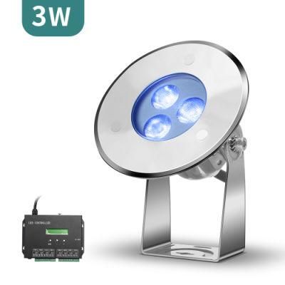 DC24V 3W RGB DMX512 Control Flow Changing Color IP68 Underwater Lighting LED Lighting