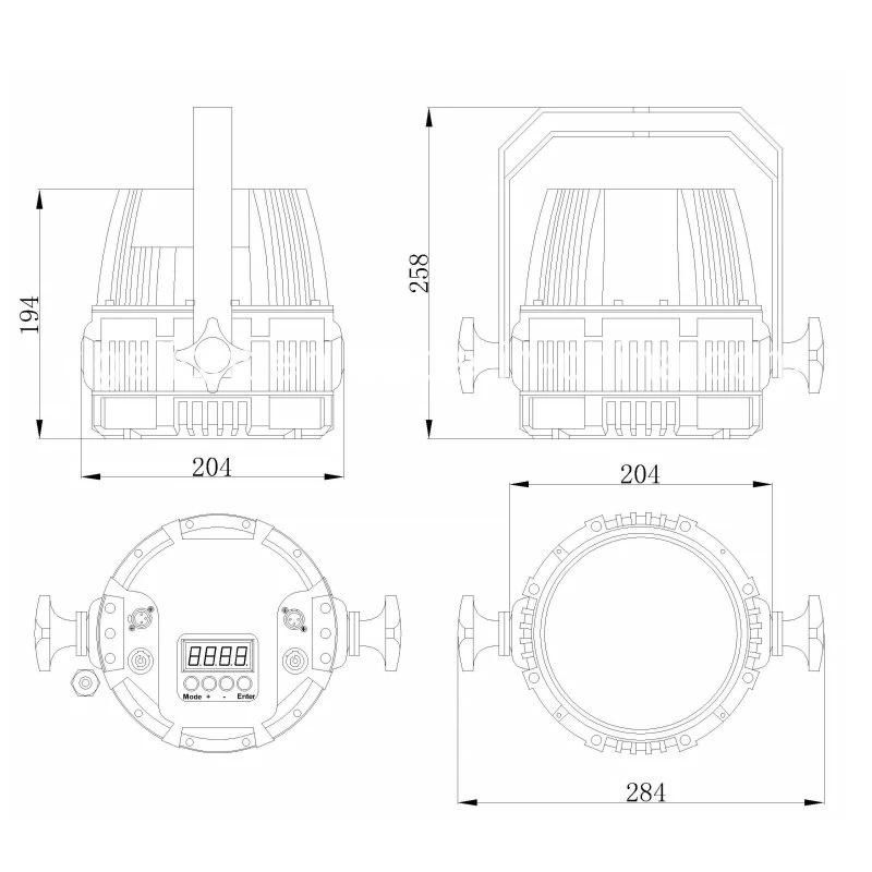 12LED 8W RGBW4in1 Outdoor Waterproof IP65 Stage Event LED PAR Can Light