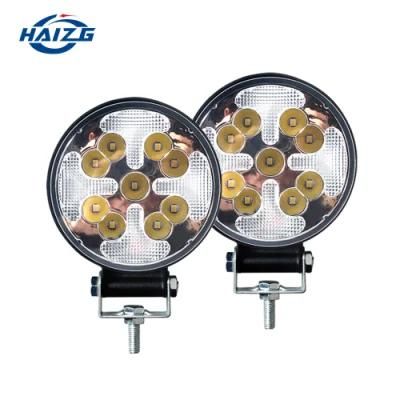 Haizg 2021 Newest Super Brightness 63W LED Work Lights Waterproof 12V-24V Car Light Bar for Trucks