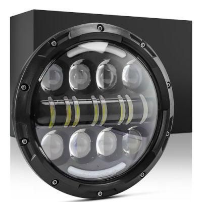 Dxz 7 Inch 16LED Headlights High Low Beam Offroad Auto Half Round Thin Type LED Headlight for Jeep Wranlger