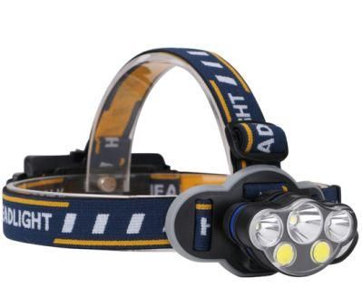 Wholesale Rechargeable 18650 Emergency Head Torch Light USB Charging Portable COB LED Headlight High Quality Red Warning Flashing LED Headlamp