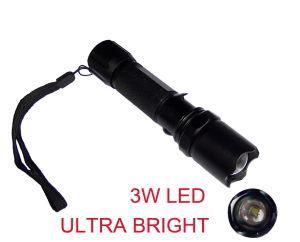 High Focus 3W LED Flashlight With Convex Lens (133)