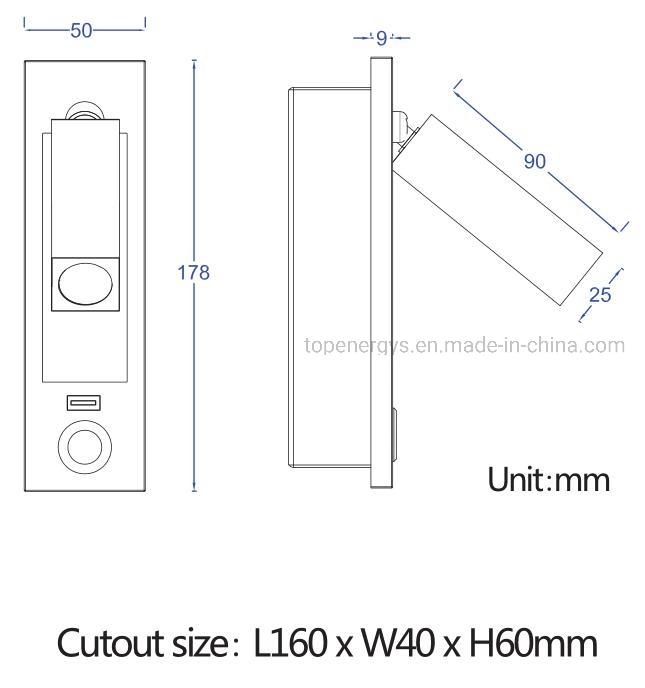 Tp-Bh-017 Headboard Light Hotel Bedside Reading Light