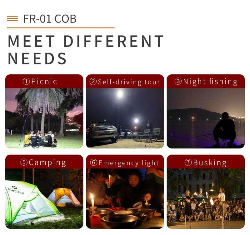 360 Light Super Bright Camping Lantern Fishing Rod COB LED Outdoor Camping Light Worklight for Family Party