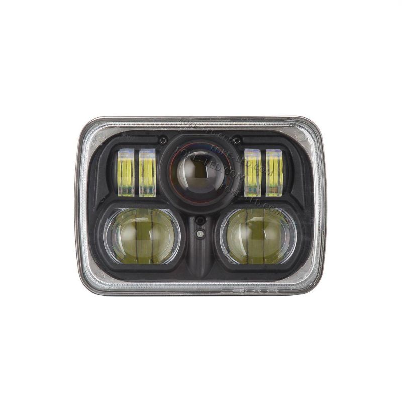 5X7 54W Flush Mount High Low Beam LED Headlight Fog Light for Jeep.