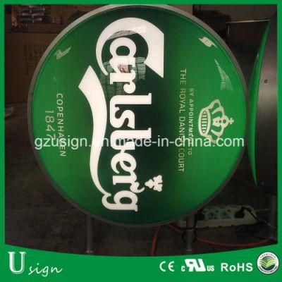 LED Sign Board Blade Sign Company Name Round Light Box