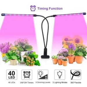 Dual Head Timing Grow Lamp 48 LED Chips with Red/Blue Spectrum for Indoor Plants