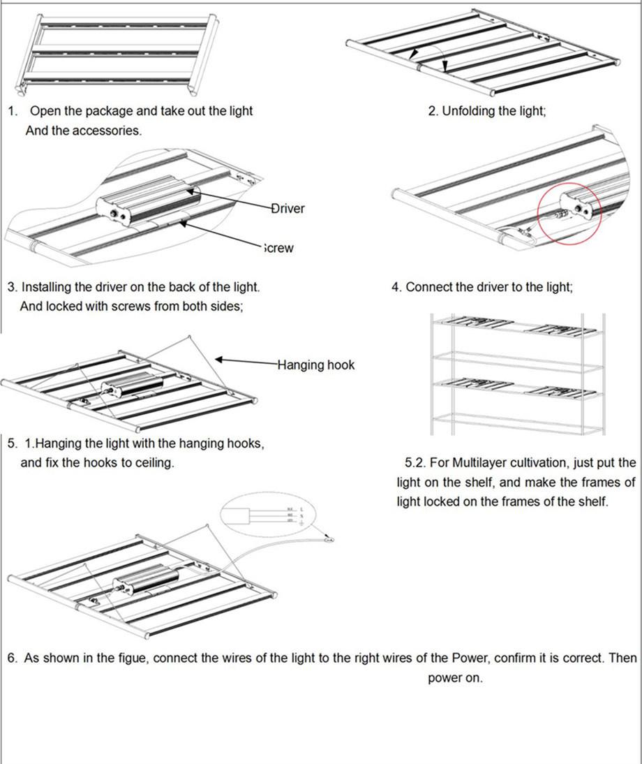 Beautiful Designing High Efficacy Full Spectrum LED Grow Light (G600 630W 2.7umol/J) for Indoors Growing