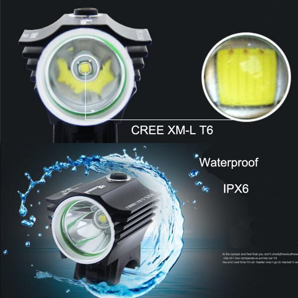 Super Bright CREE Xml T6 Waterproof 3 Mode LED Bicycle Front Light