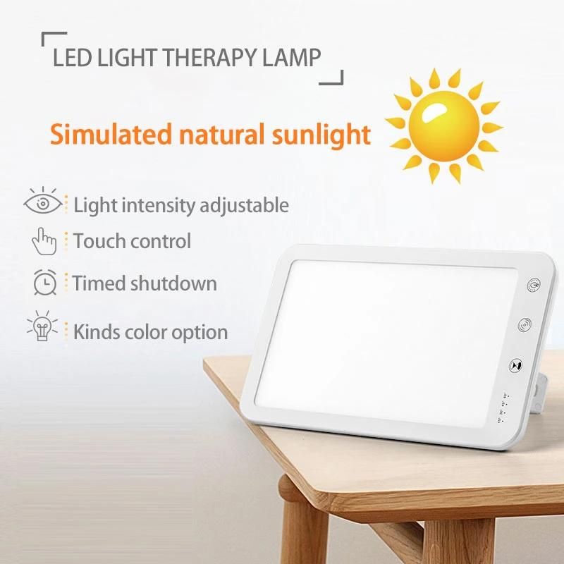 10000lux Full Spectrum Bright Light White 5 Levels Brightness Adjustable LED Light Therapy Lamp for Treat Seasonal Symptoms