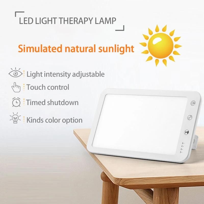 10000lux Full Spectrum Bright Light White 5 Levels Brightness Adjustable LED Light Therapy Lamp for Treat Seasonal Symptoms