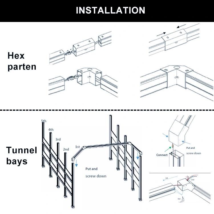 Hexagonal Ceiling Light Work New LED Light Bar Ceiling Linear Light for Garage Car Workplace Car Wash Light Supplies Wholesale