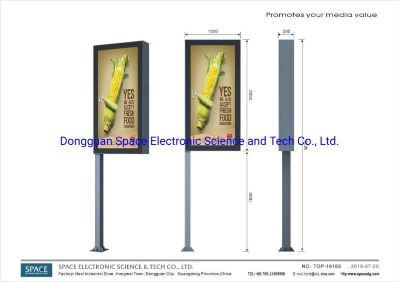 Outdoor Roadside Double Side Banner Lamp Pole Light Box