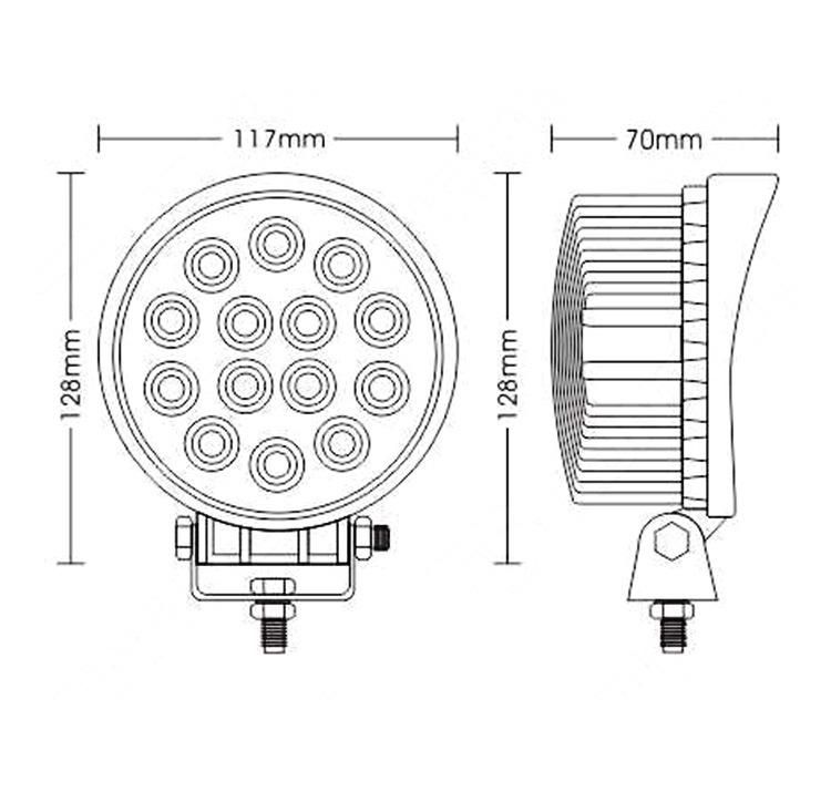 4" Waterproof 42W off Road Spot Flood Light Round LED Lamp for Car Truck Vehicle ATV Boat LED Work Light Auxiliares Auto Moto Alta Baja Faro LED