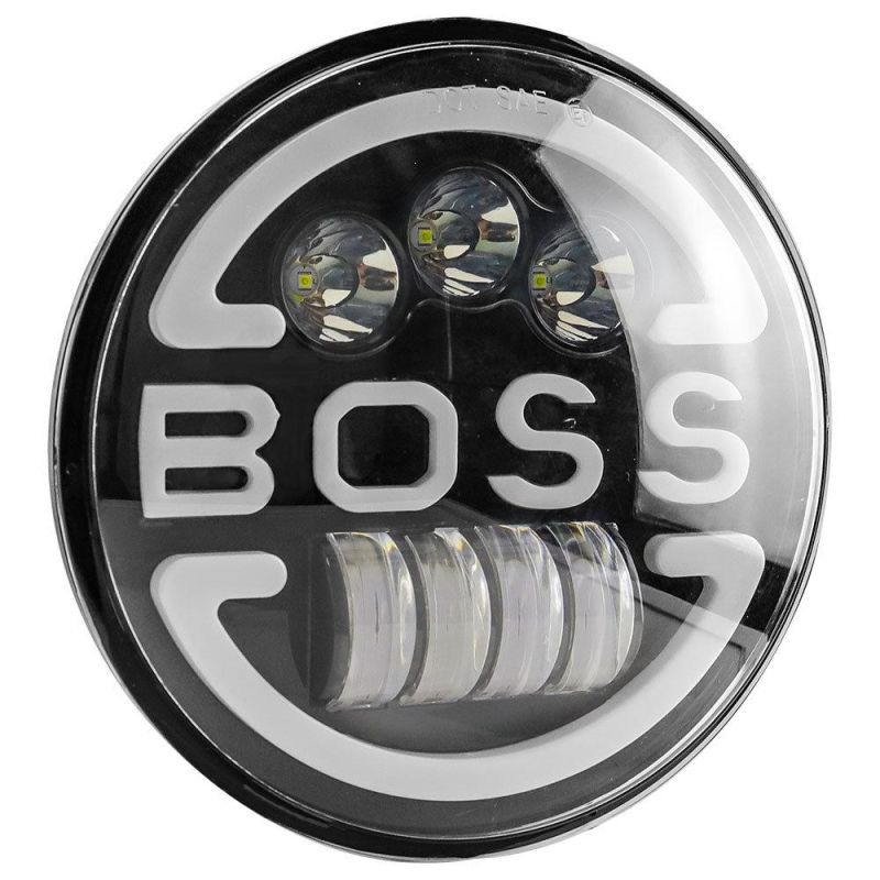 Dxz Angel Eye Daymaker Motorcycle Projector LED Headlamps RGB Round Jeep 7 Inch LED Headlight with Boss High+Low+DRL