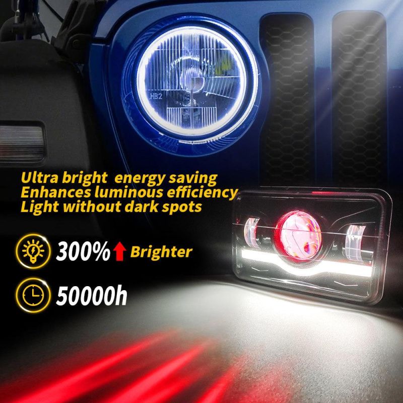 Dxz Truck Accessories 5inch LED Headlight Wave Shape with DRL for Jeep Wrangler High/Low Beam LED Headlight for Trucks Motorcycle