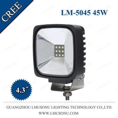 4.3&quot; IP67 10-30V CREE Flood Spot Beam High Bright off Road Square 45W LED Work Light