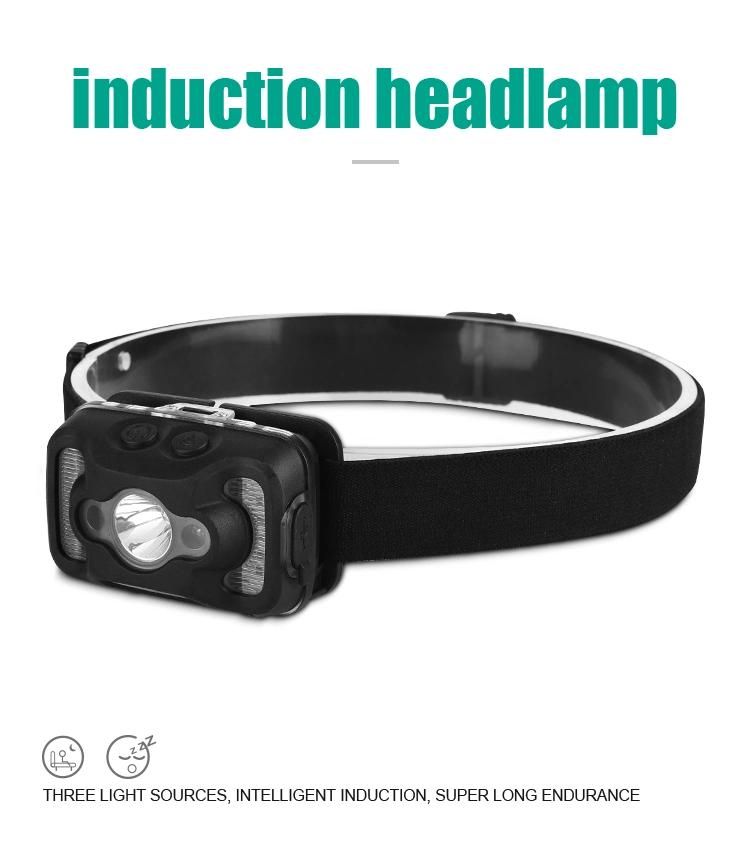 Rechargeable Dual Light Source Infrared Induction Headlamp