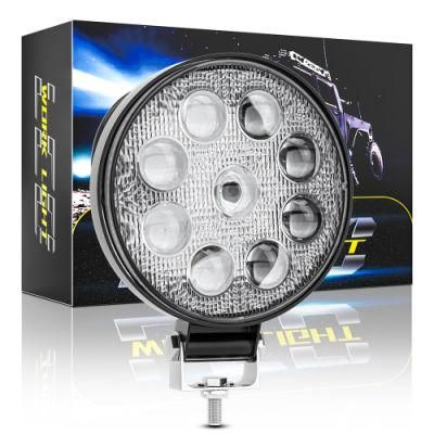 Dxz 4inch 9LED 27W 20mm LED Work Light Convex Mirror Offroad Vehicle Bulb Truck Lamp 12V 24V