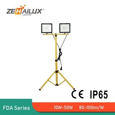 CE RoHS IP65 Waterproof Outdoor Tripod Support 2X30W LED Work Light