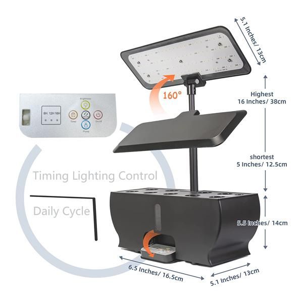 High Quality Premium Smart Garden Remote Control Full Spectrum CE/RoHS/FCC/PSE 24W Greenhouse IP65 Waterproof Panel Home Hydroponic LED Grow Light Indoor Garden