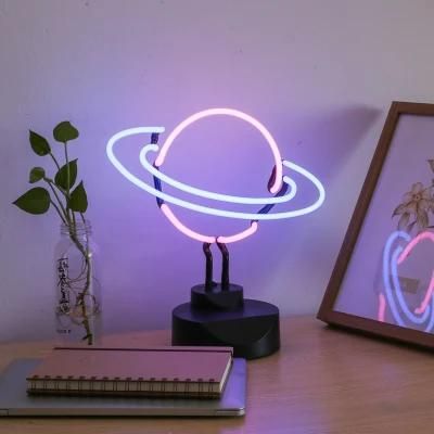 Planet Neon Sign Light Custom Glass Neon Sign for Kids Room Gifts