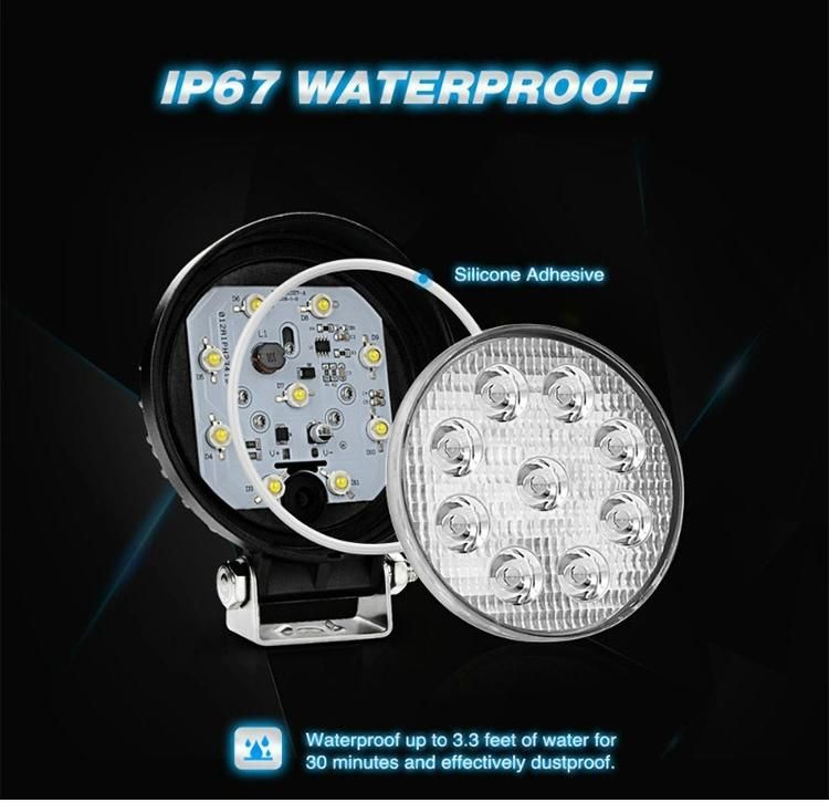 12V 27W LED Work Light Spotlight Flood Lamp Driving Fog Offroad LED Work Car Light for Offroad 4X4 Auto Lamp 27W