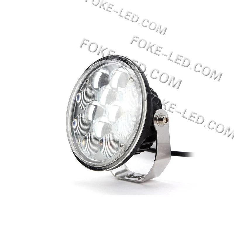 36W Round Flush Mount Convex Lens Spot Beam LED Headlight for Jeep Wrangler