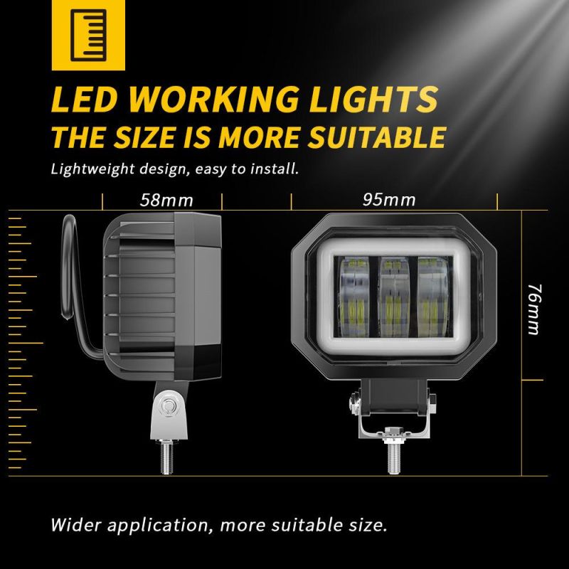 Dxz Angel Eyes 7D 30W CREE COB Spot Light Car Accessories Automotive Parts Offroad Boat LED Work Light