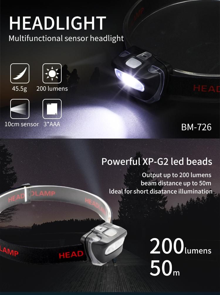 Xpg LED High Power Headlamp 3xaa Battery Waterproof Headlight