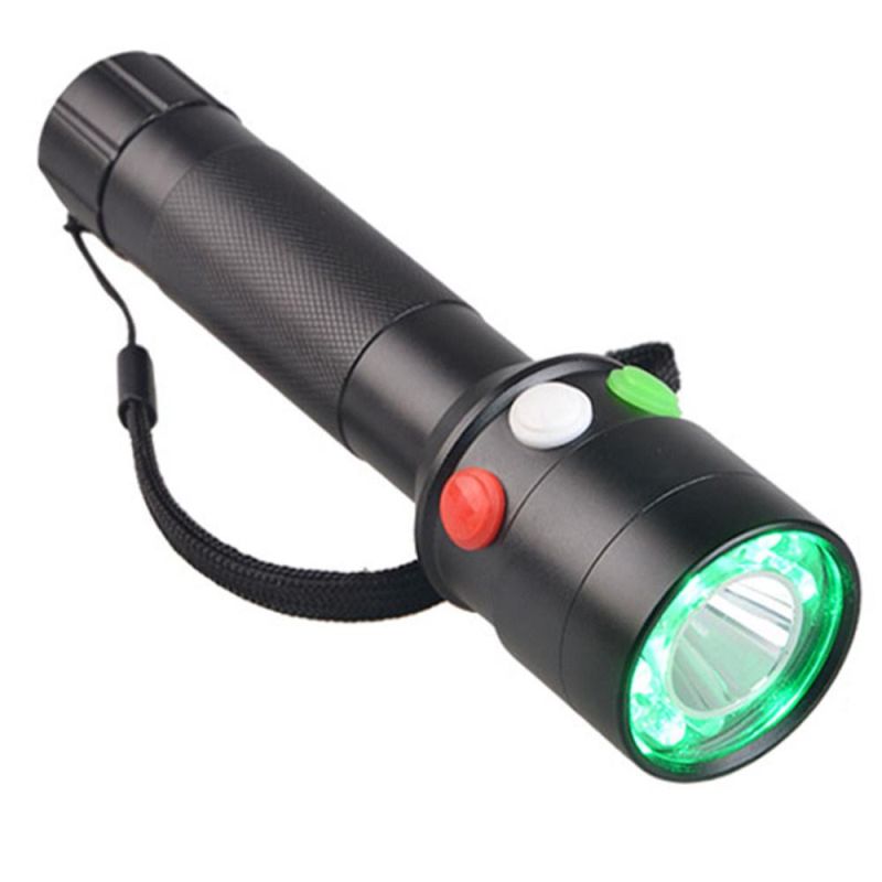 High Quality 3 Colour Traffic Light Rechargeable Flashlight