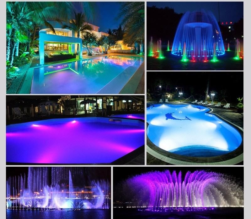 RGB Colorful IP68 Stainless Steel LED Underwater Light Lamp for Fountain Pond Pool Lighting