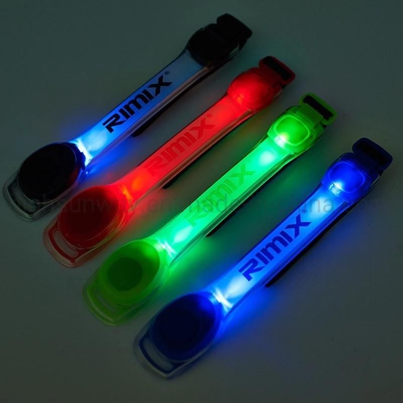 Length Adjustable Glow LED Wrist Strap Running Safety Flashlight Outdoor Sports Silicone Bracelet Armlet Armband