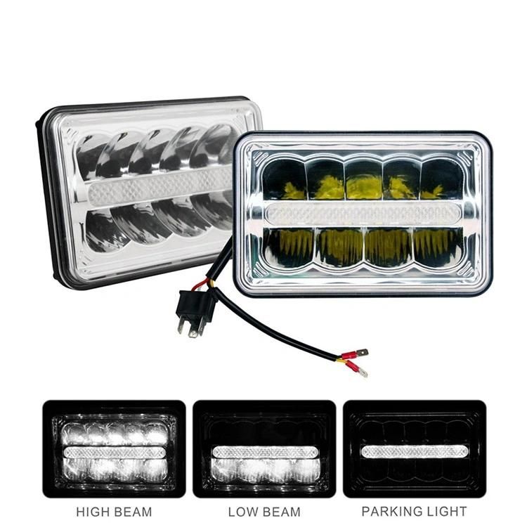4X6 Inch 45W Sealed Beam LED Headlight Replacement for Truck Ford Jeep Jk White DRL Car LED