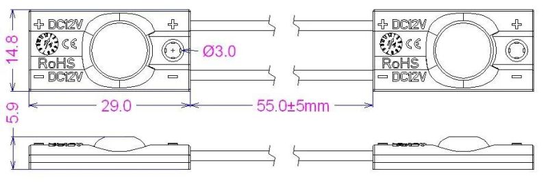 One SMD 2835 Module Light 3-10cm Signage Box LED Module