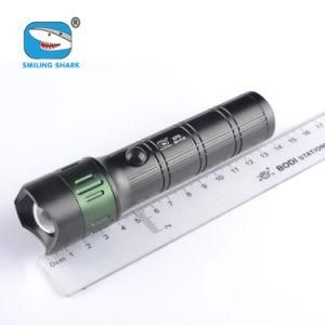 Adjust Focus LED Flashlight with Hammer in Tail Hunting Torch