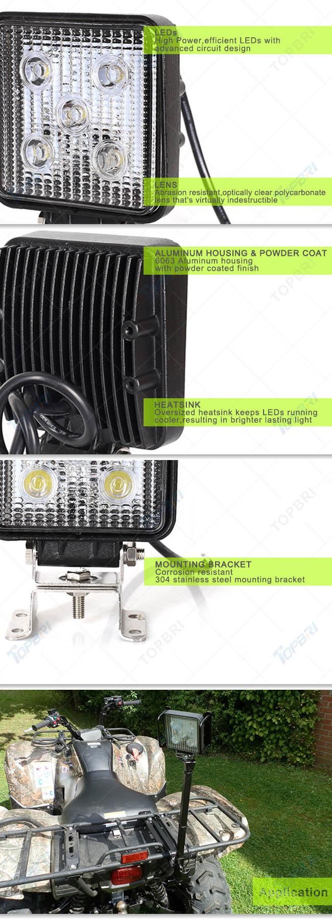 4" 15W Square Car Accessories LED Working Light