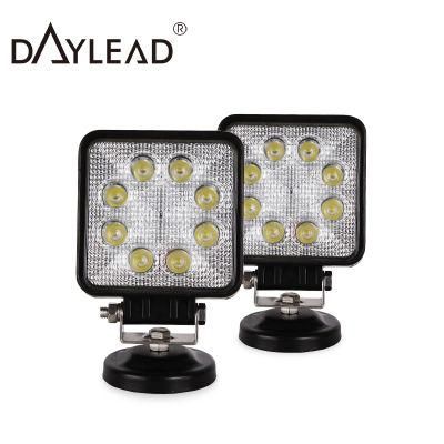 27W Flood Beam LED Work Light 24V 12V LED Tractor Work Lights for off Road 4X4 Car ATV Boat off Road Spot Beam Fog Lamp