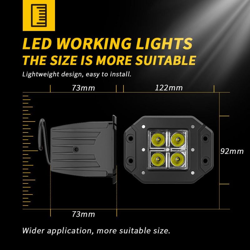 Dxz Small Spotlight 4inch 4LED Lamp Spot Fog Pod Work Light Truck Car Vehicle Bumper Offroad 4X4 Auxiliary Driving Light for Jeep Wrangler