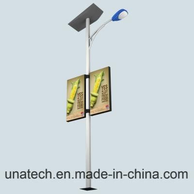 Solar Street Light Post Outdoor Advertising Alu. Frame Banner LED Light Box