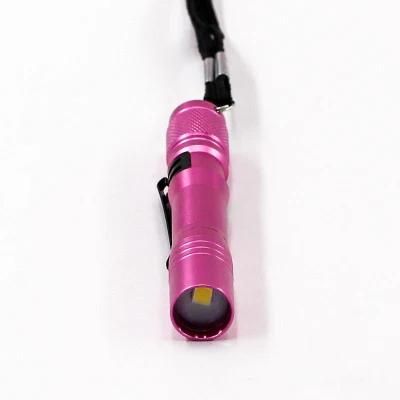 Goldmore10 Pink Metal Aluminum Alloy Power Battery Lighting Small Convenient Outdoor Tactical Flashlight Retractable Waterproof Self Defens