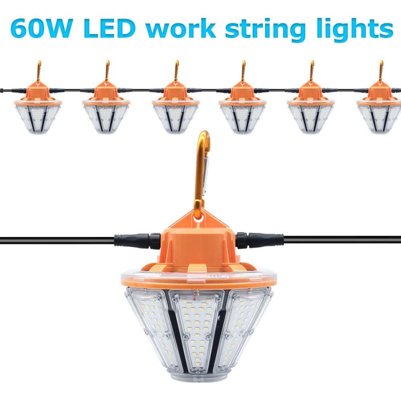 60W LED Temporary Work Light with Socket Plug and Play Linkable