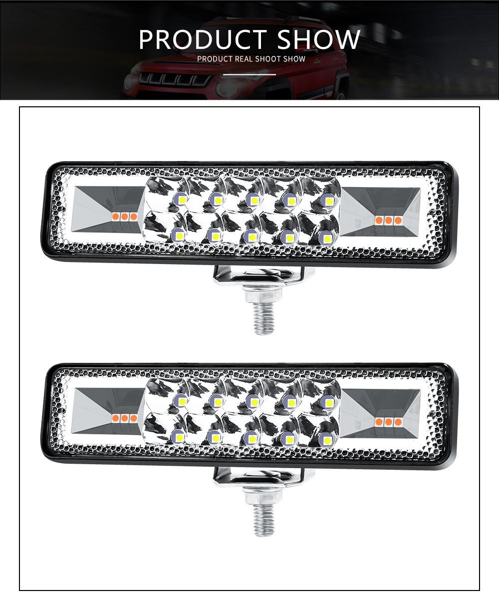 Dxz 6inch 16LED Day Running Lights Modified Lights Car LED Work Light Amber/White /Red/Blue Flashing Light