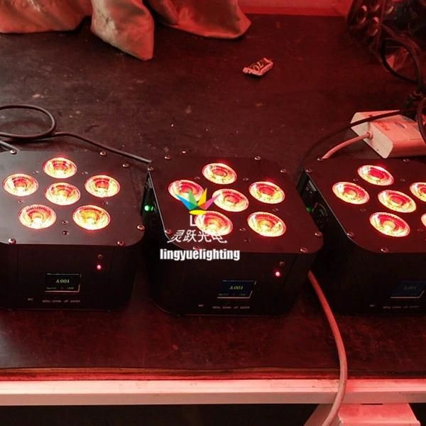 6PCS Rgbwap 6in1 Battery Wireless DMX512 LED PAR Can